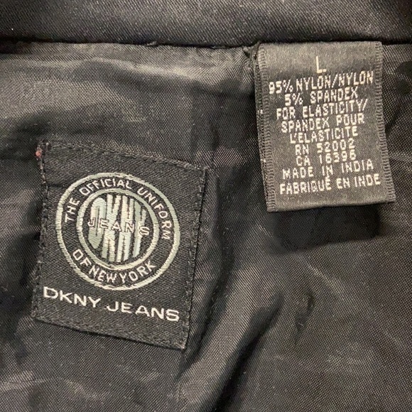 DKNY black button up doubled breasted waterproof trench coat with front pockets - Picture 8 of 13